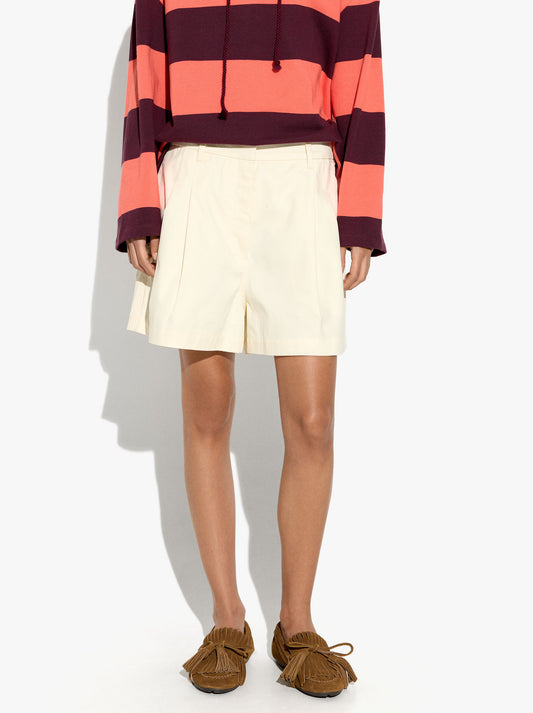 Pleated Shorts With 100% Cotton