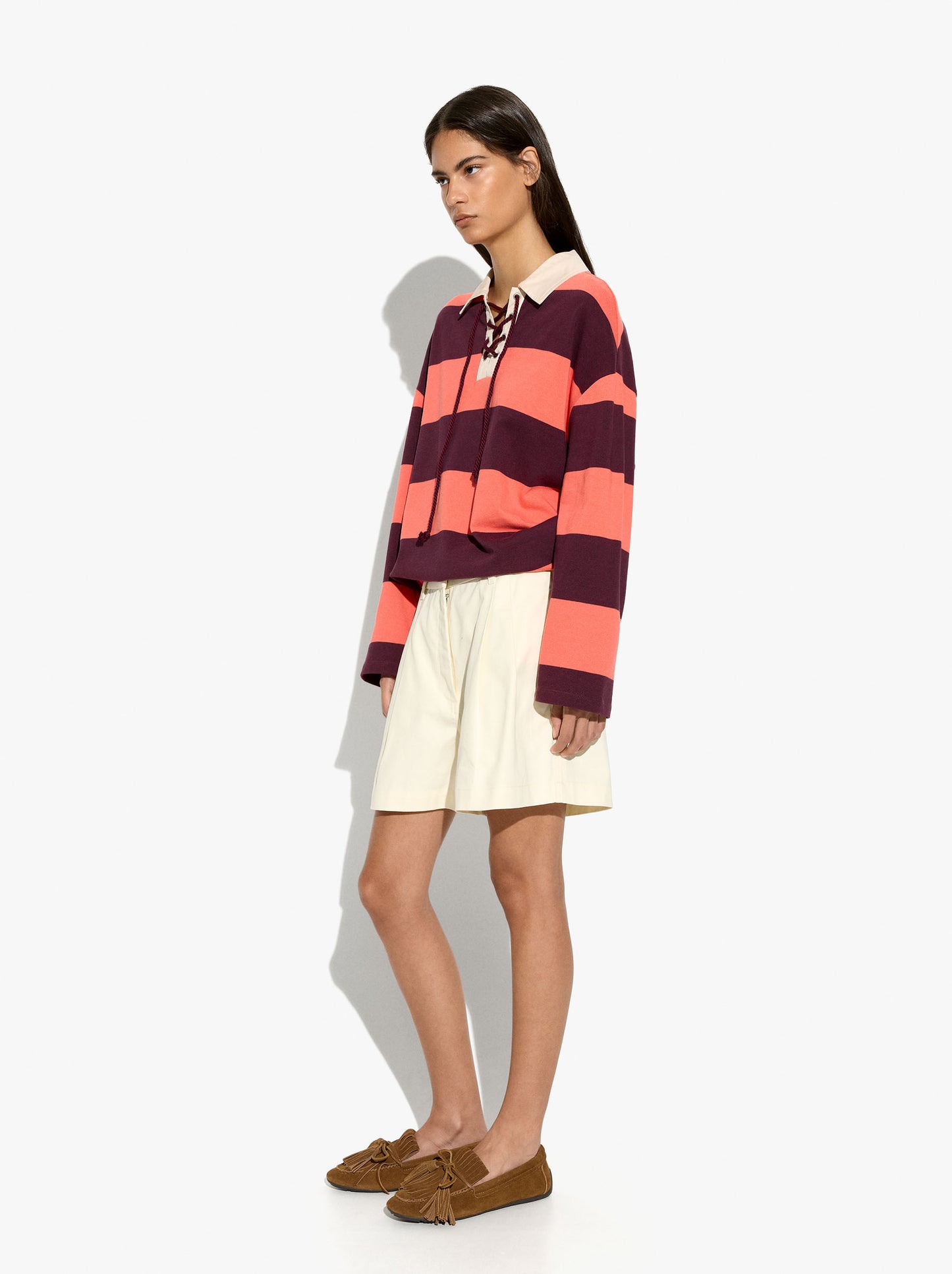 Pleated Shorts With 100% Cotton