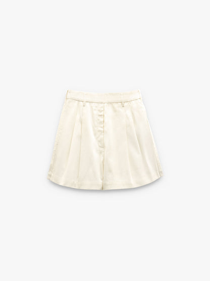 Pleated Shorts With 100% Cotton