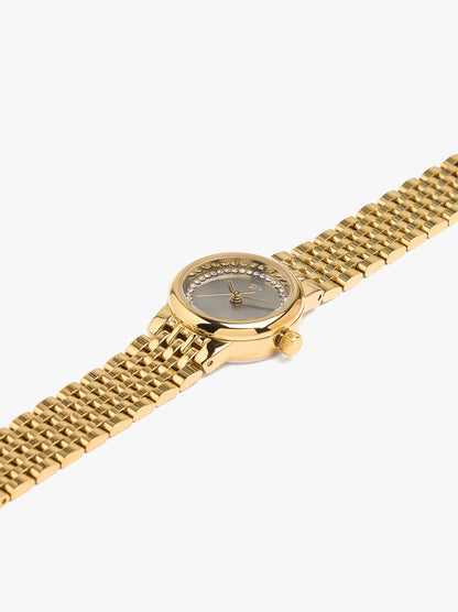 Watch With Crystals And Stainless Steel Bracelet