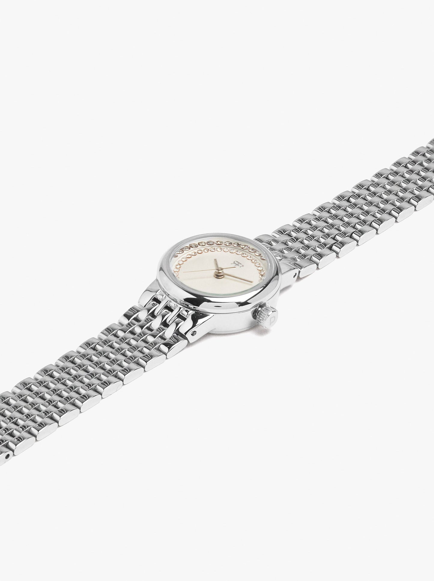 Watch With Crystals And Stainless Steel Bracelet