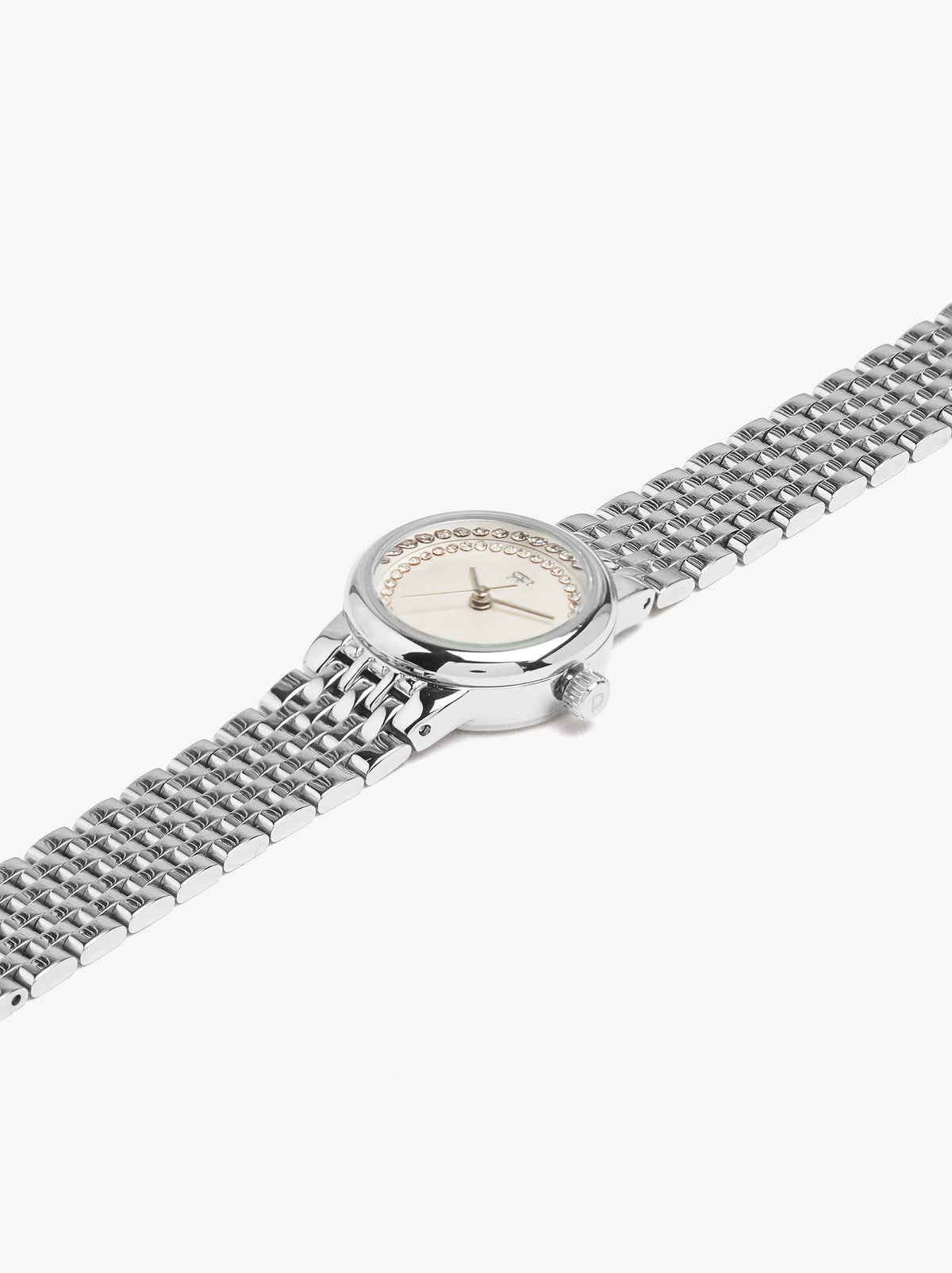 Watch With Crystals And Stainless Steel Bracelet