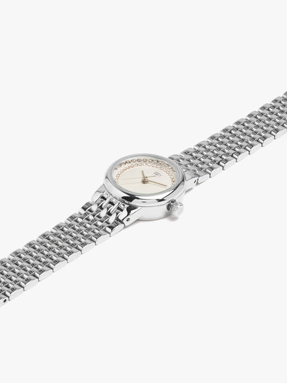 Watch With Crystals And Stainless Steel Bracelet