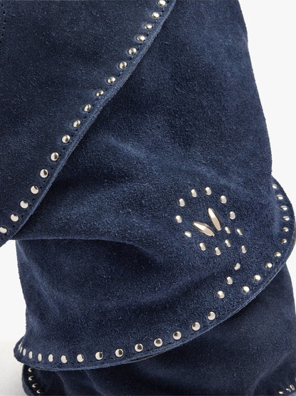 Cylindrical Leather Handbag With Studs