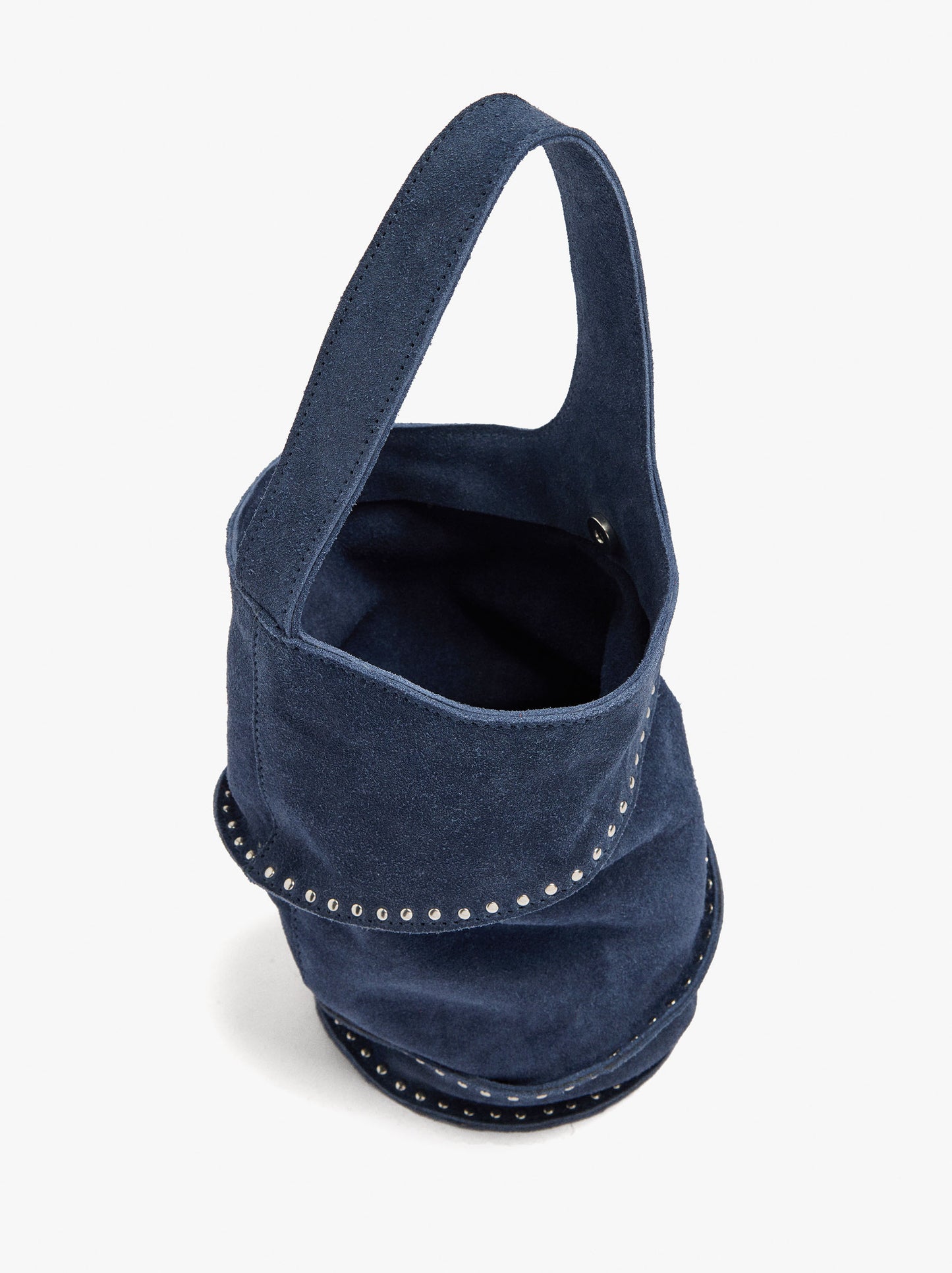 Cylindrical Leather Handbag With Studs