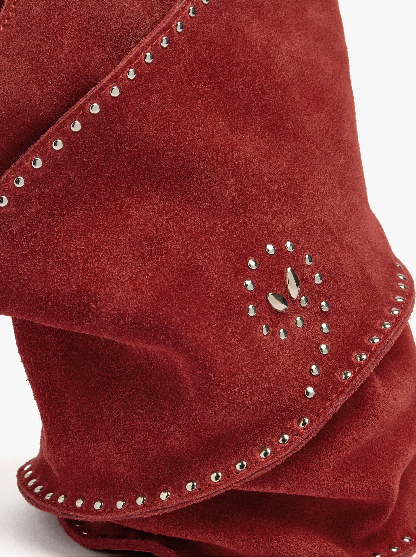 Cylindrical Leather Handbag With Studs