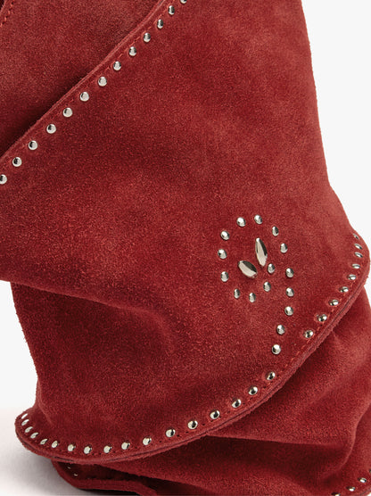 Cylindrical Leather Handbag With Studs