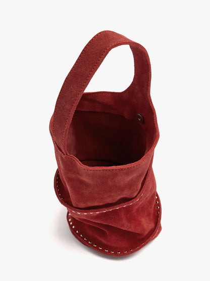 Cylindrical Leather Handbag With Studs