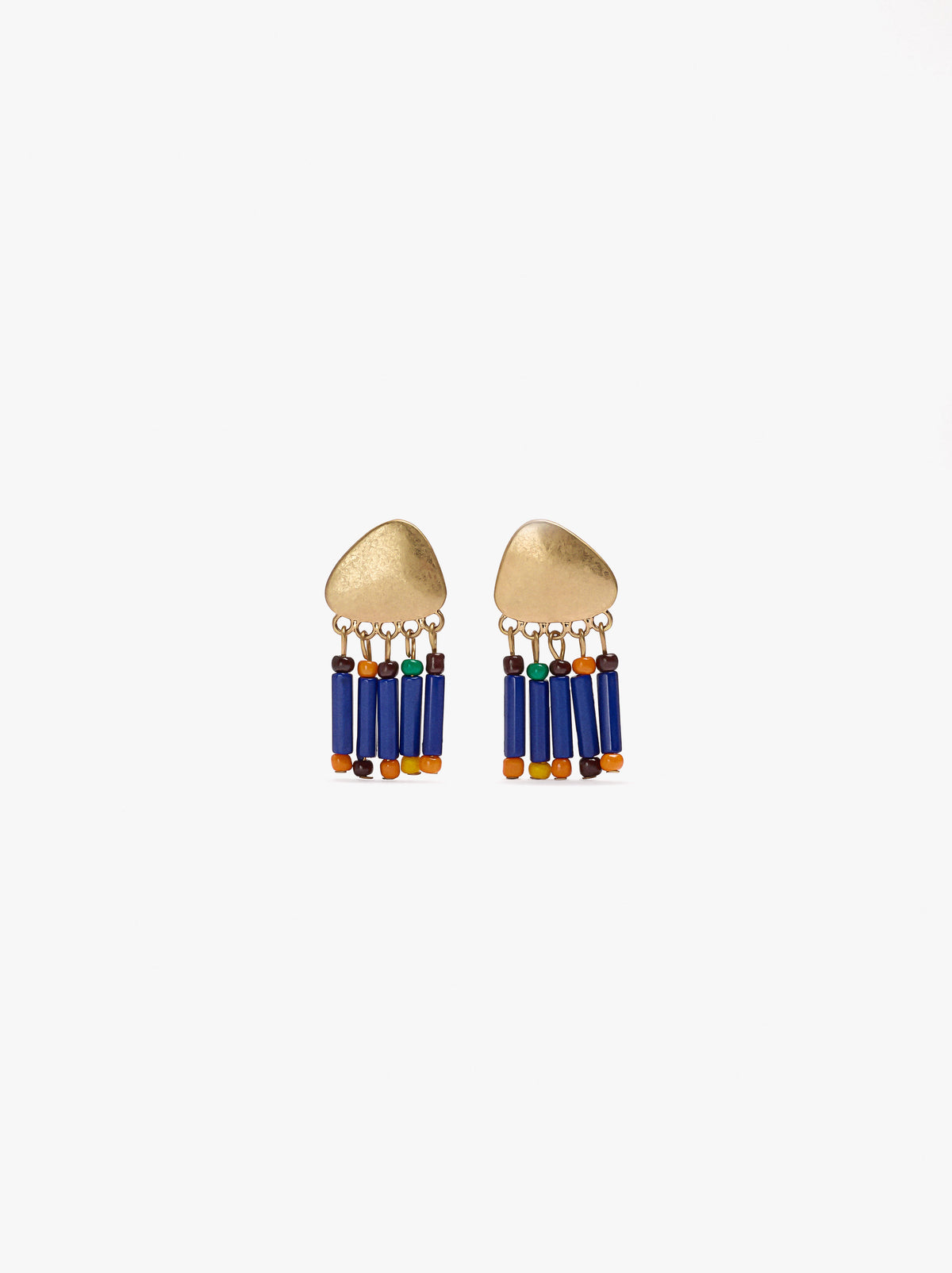 Oval Drop Earrings With Beads