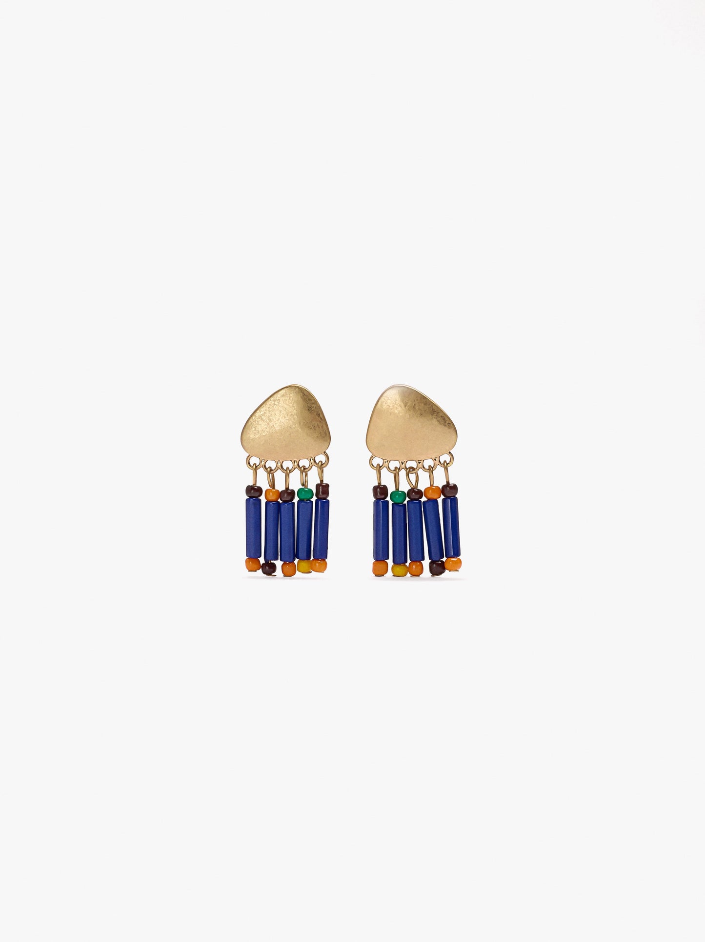 Oval Drop Earrings With Beads