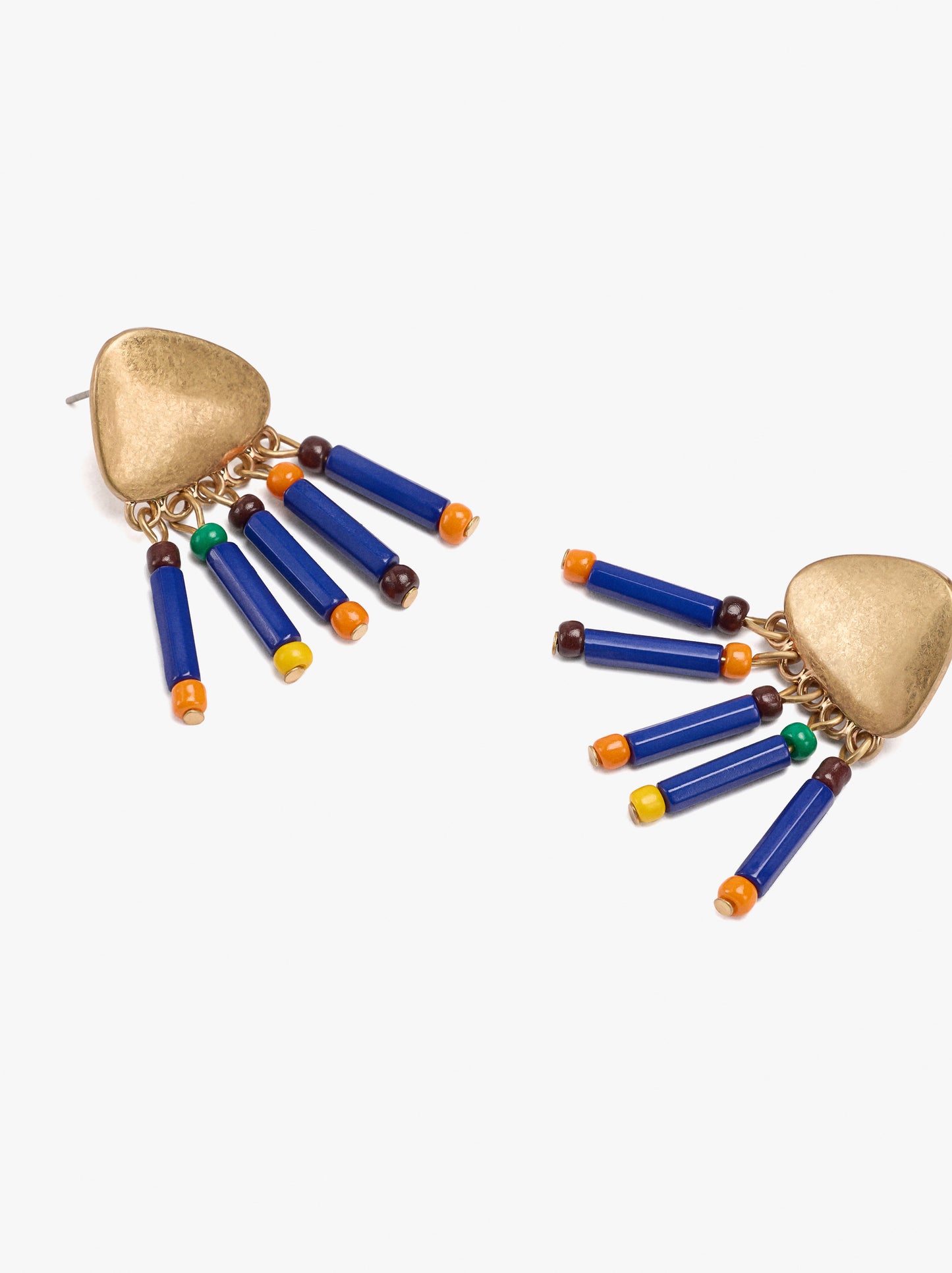 Oval Drop Earrings With Beads