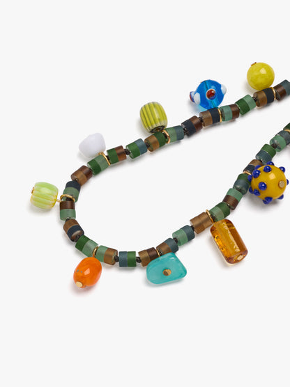 Multicolored Glass Bead Anklet