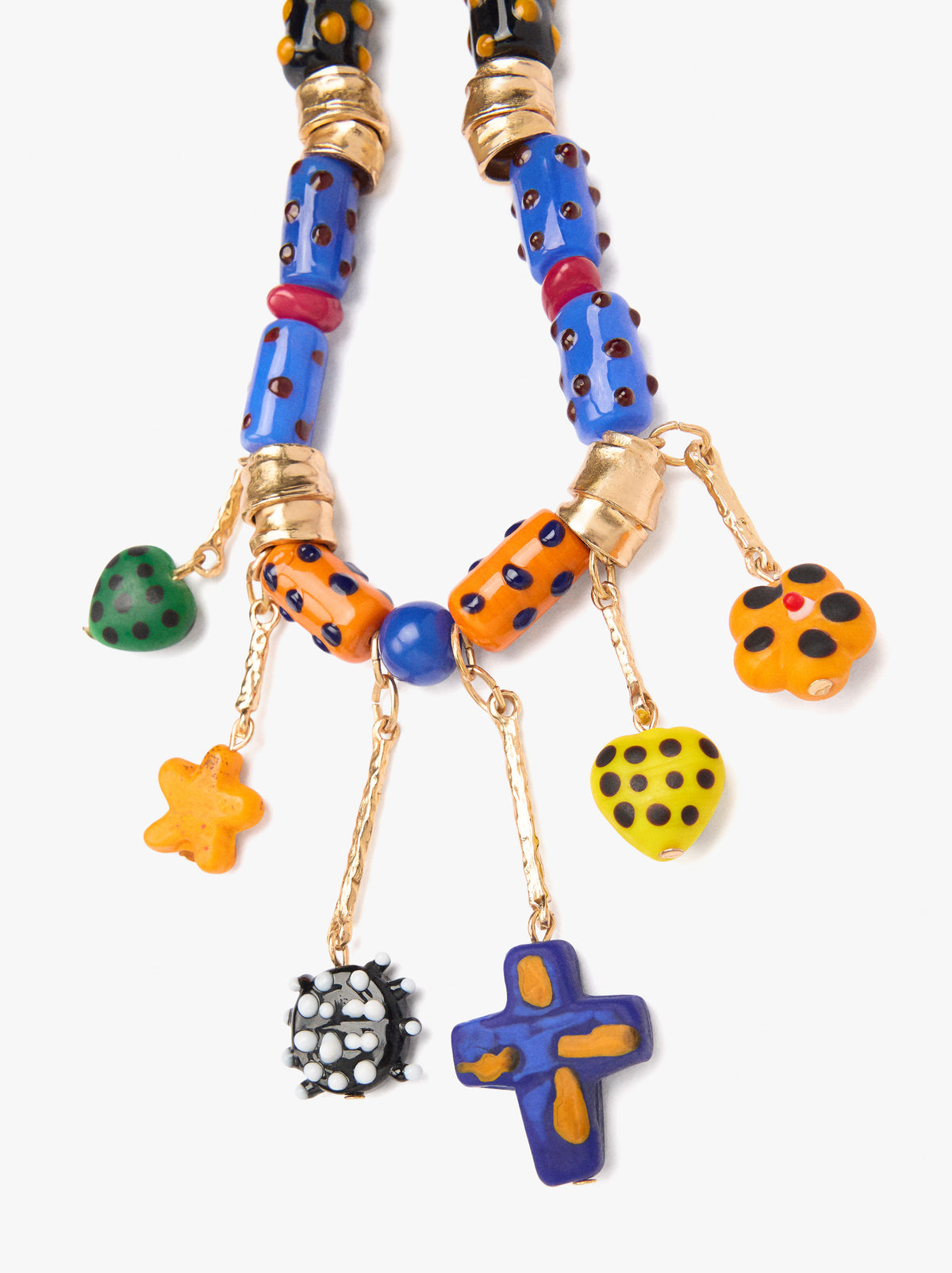 Short Necklace With Multicolor Glass Beads