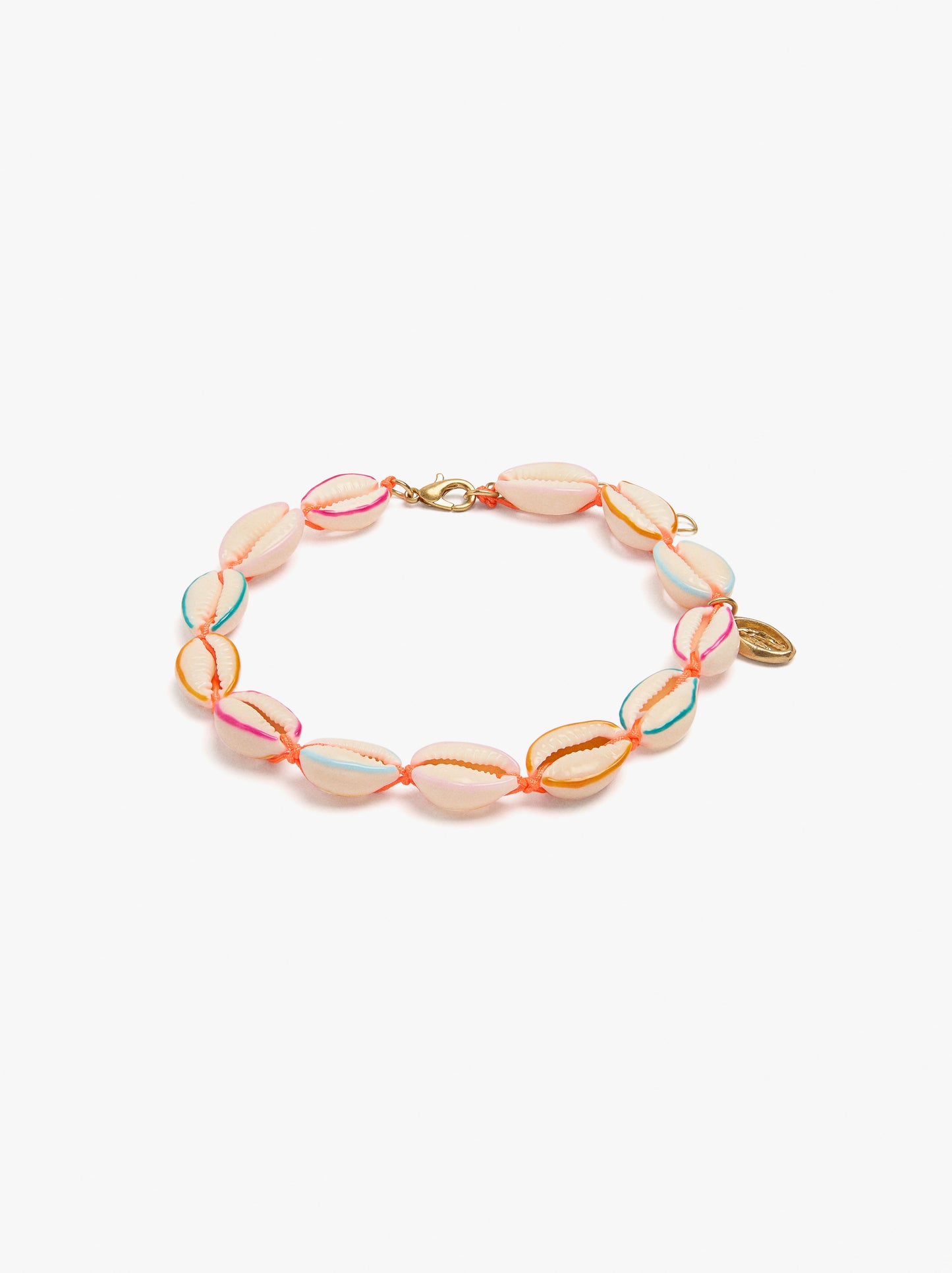 Ankle Bracelet Of Shells With Enamel