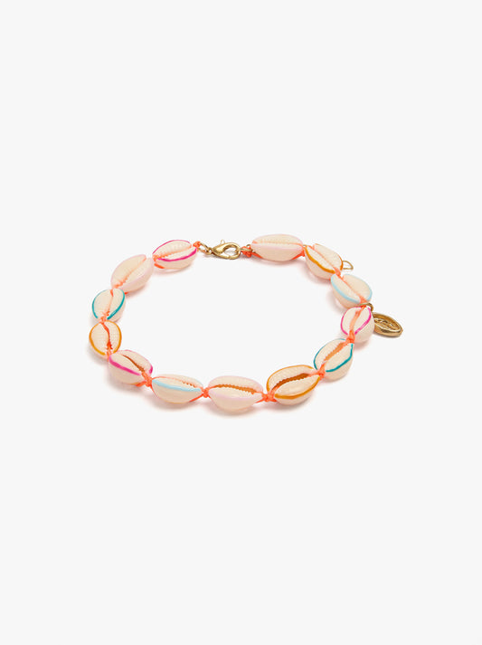 Ankle Bracelet Of Shells With Enamel