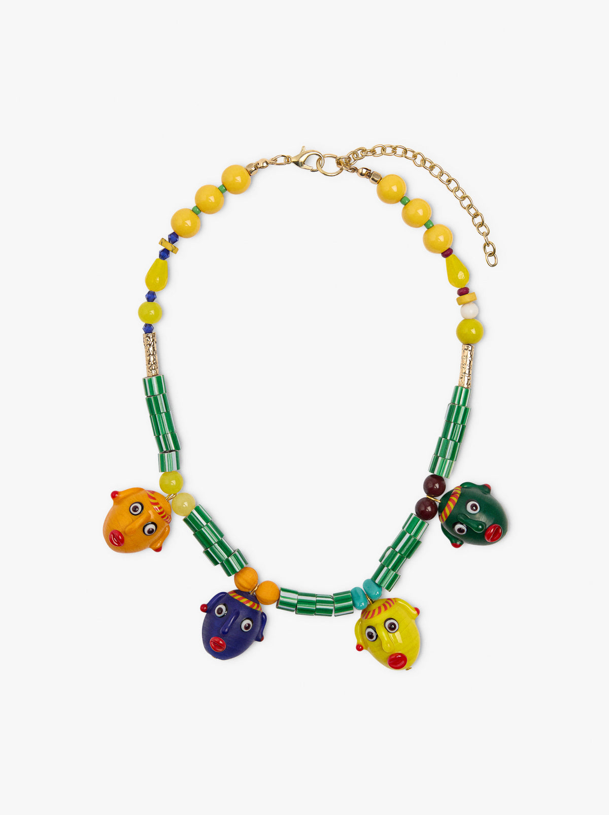 Necklace With Glass Beads And Masks