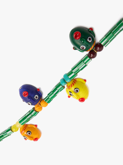 Necklace With Glass Beads And Masks
