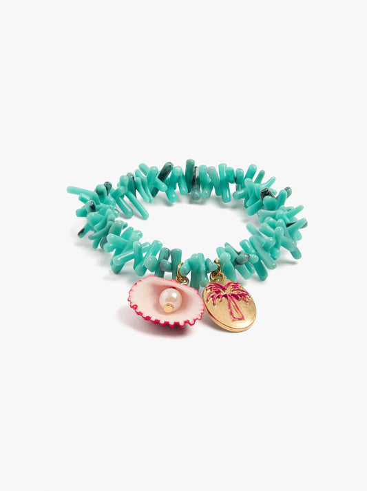 Bracelet Of Bars In Resin With Shell