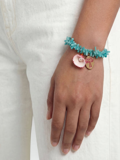 Bracelet Of Bars In Resin With Shell