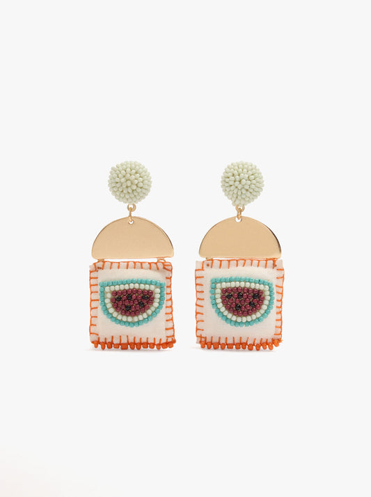 Watermelon Earrings With Beads