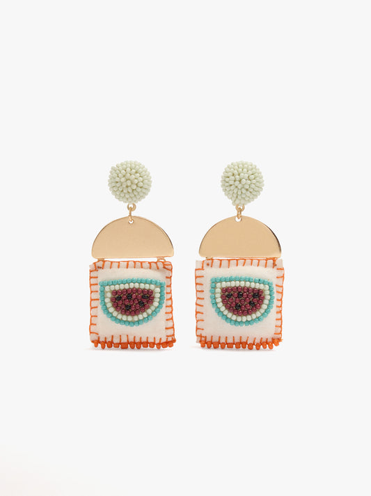 Watermelon Earrings With Beads