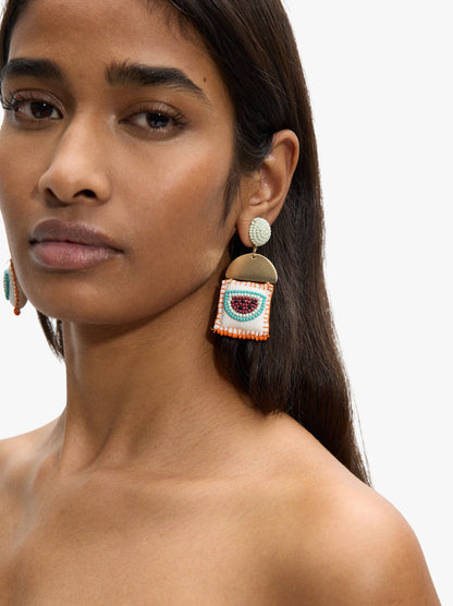 Watermelon Earrings With Beads