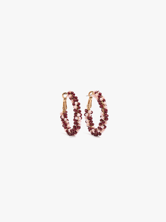 Hoop Earrings With Glass Beads