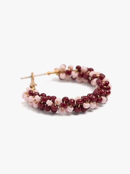Hoop Earrings With Glass Beads