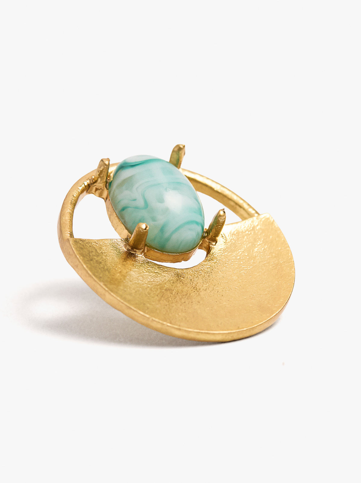 Round Earrings With Resin Detail