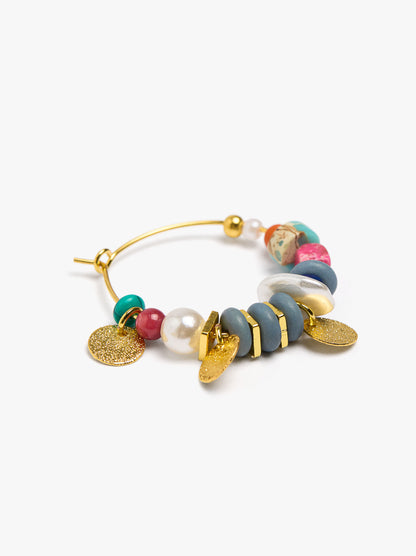 Hoop Earrings With Stone Beads