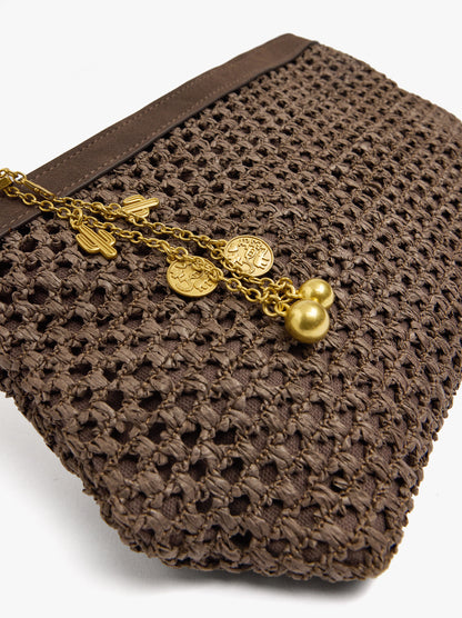 Cosmetic Bag With Paper Straw Effect With Hanger