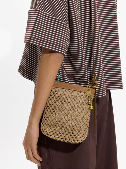 Mobile Phone Bag Paper Straw With Strap