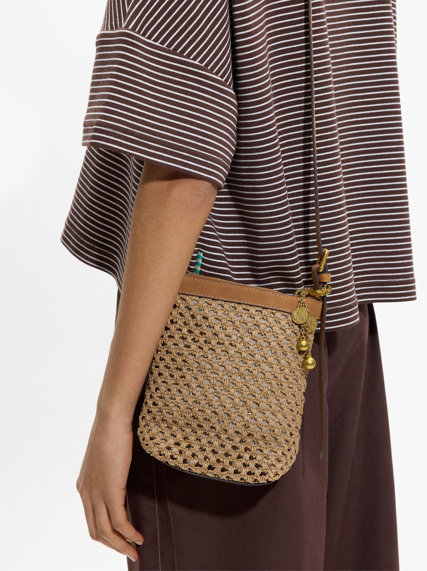 Mobile Phone Bag Paper Straw With Strap