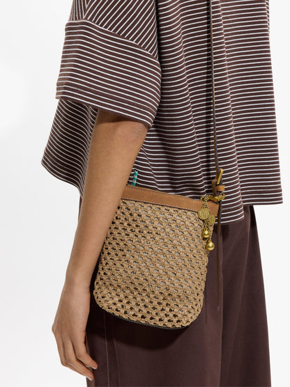 Mobile Phone Bag Paper Straw With Strap