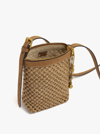 Mobile Phone Bag Paper Straw With Strap
