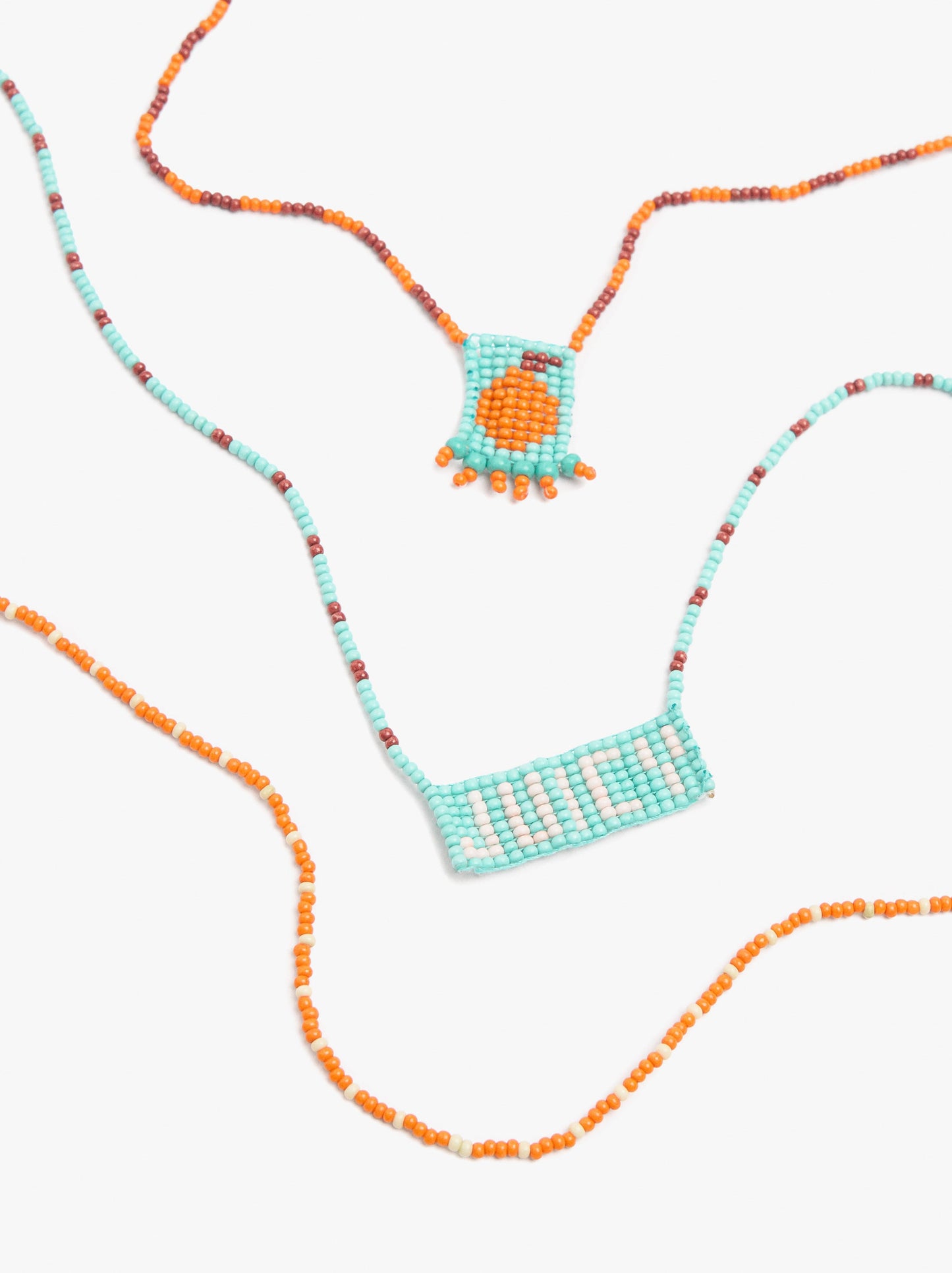 Set Of Necklaces With Glass Beads