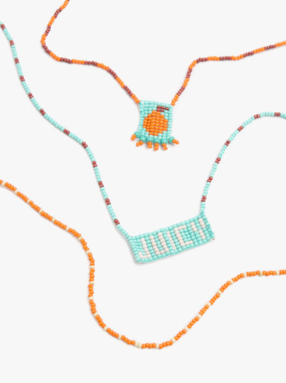 Set Of Necklaces With Glass Beads