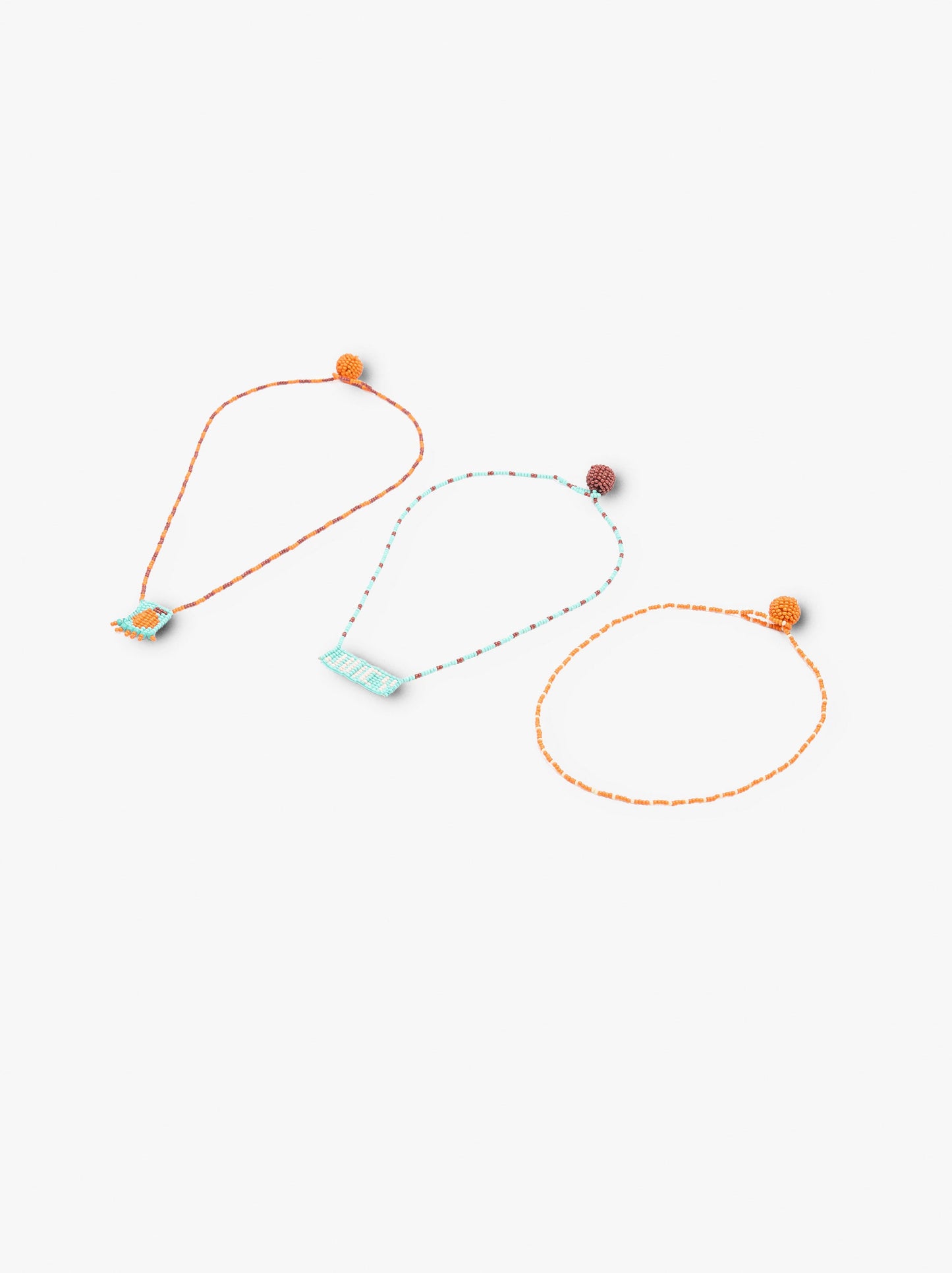 Set Of Necklaces With Glass Beads