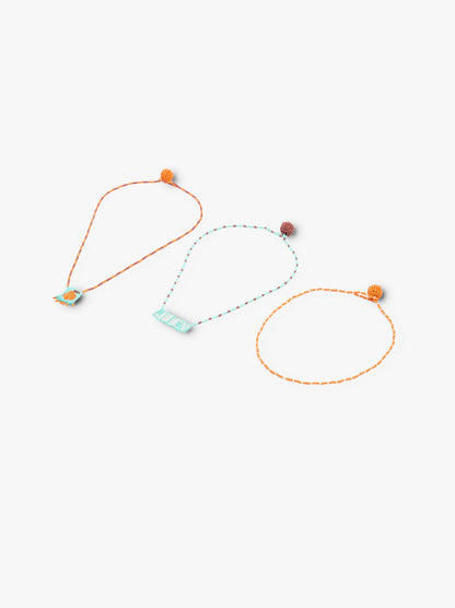 Set Of Necklaces With Glass Beads