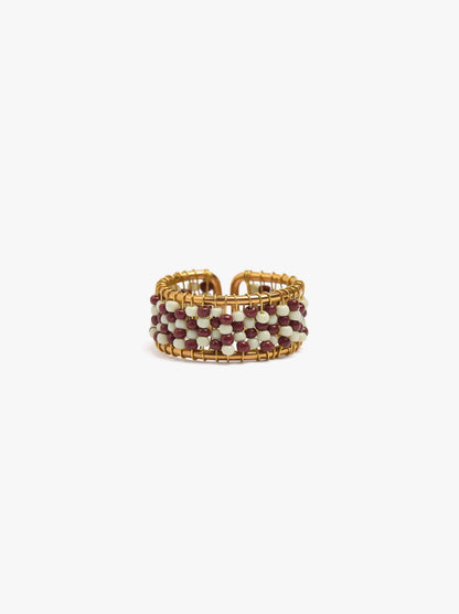 Ring With Bicolor Beads