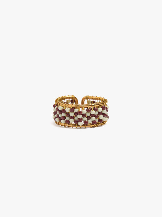 Ring With Bicolor Beads