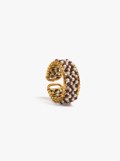 Ring With Bicolor Beads