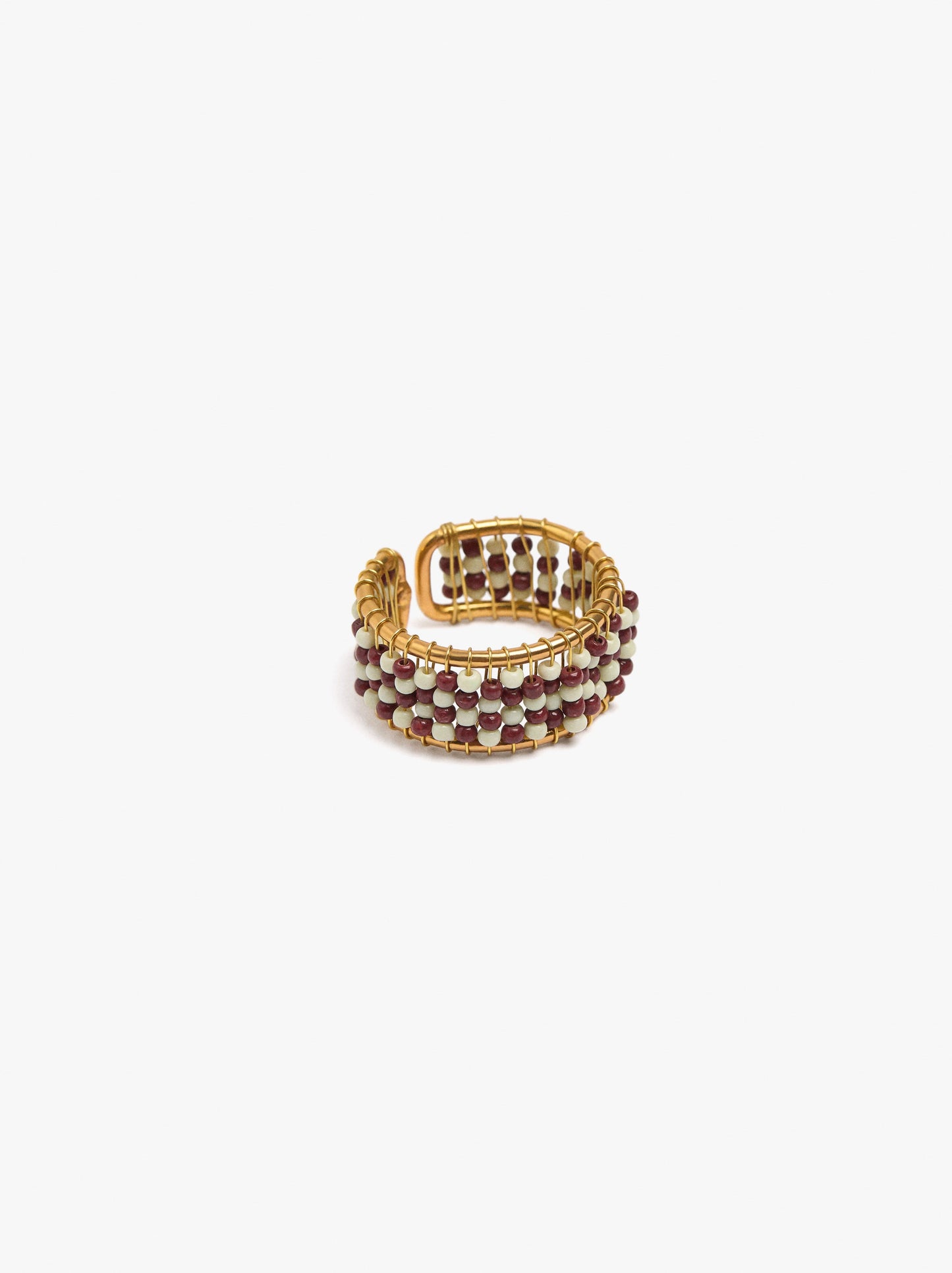 Ring With Bicolor Beads