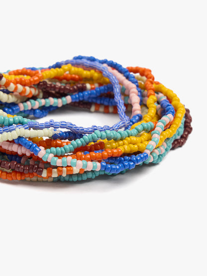 Set Of Multicolor Elastic Bead Bracelets