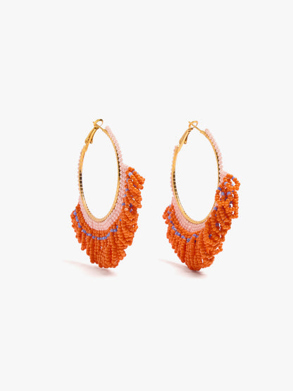 Hoop Earrings With Glass Beads