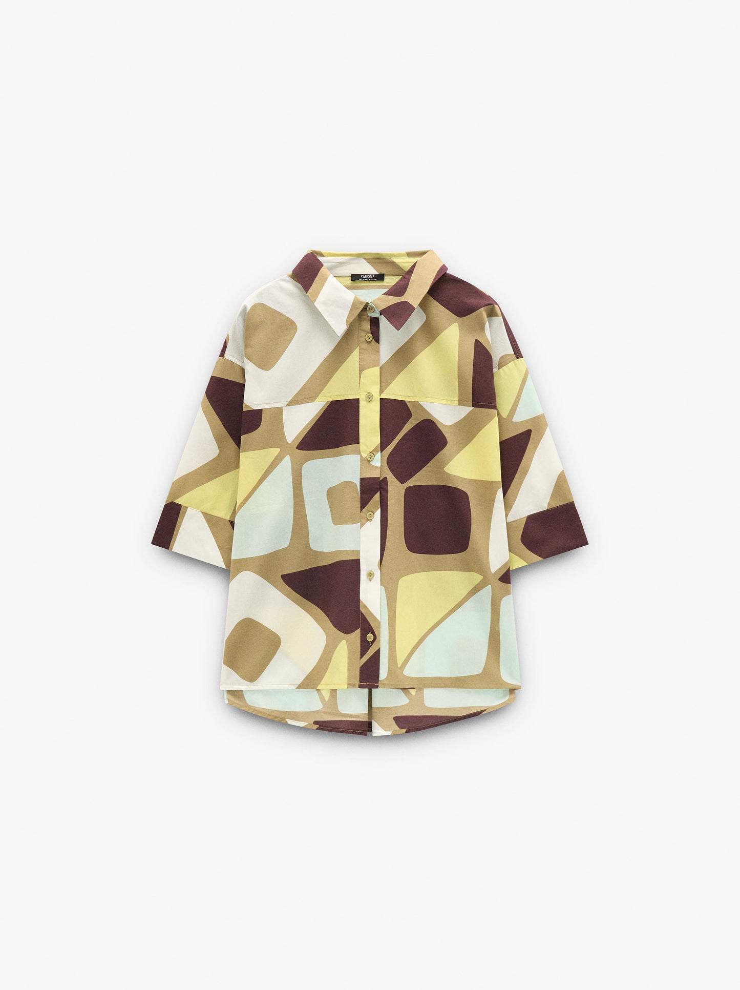 Shirt With Geometric Printed 100% Cotton