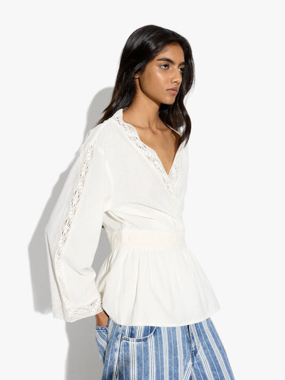 Blouse With Crochet Details 100% Cotton