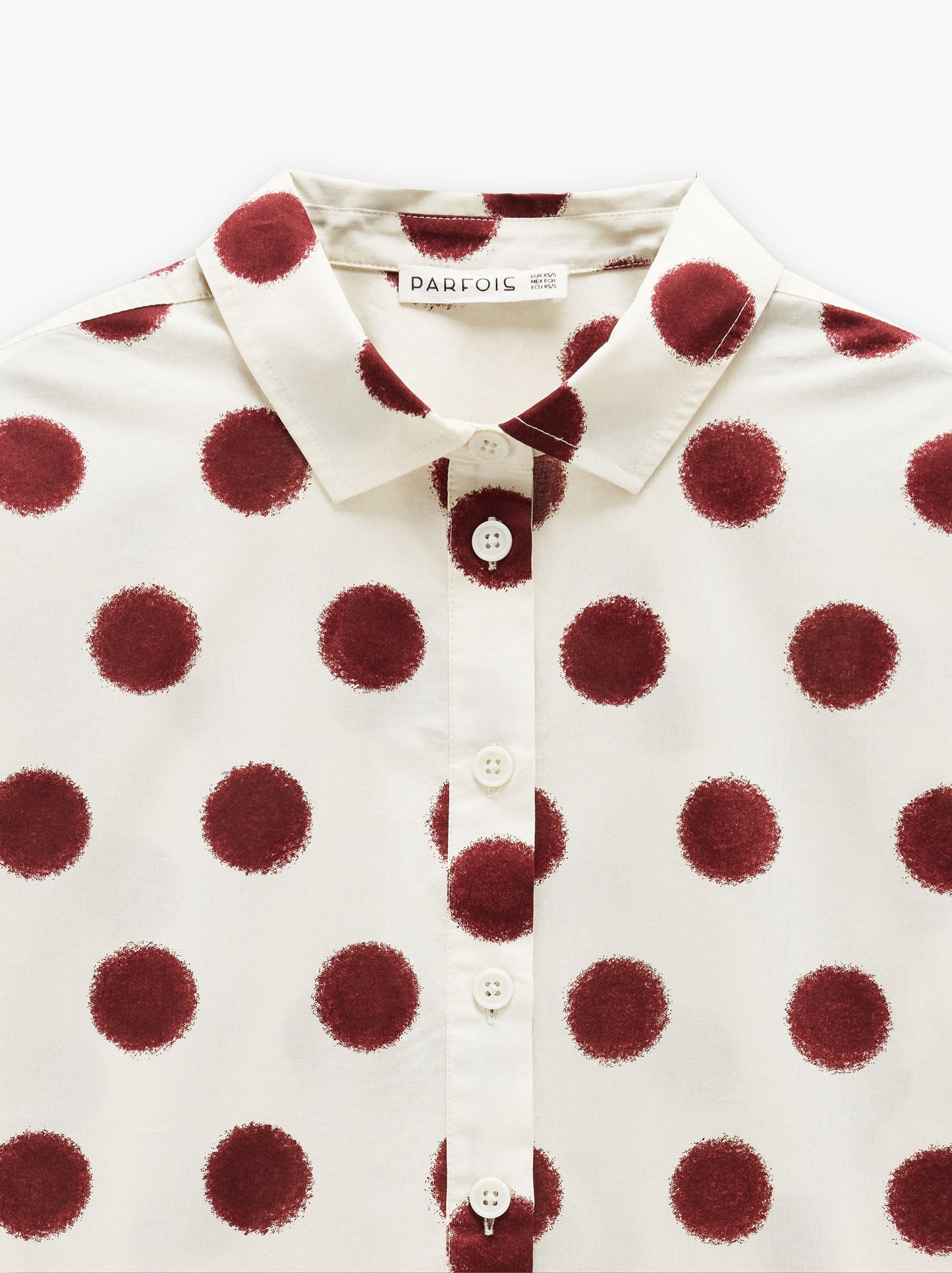 Shirt Dress Printed With Polka Dots 100% Cotton