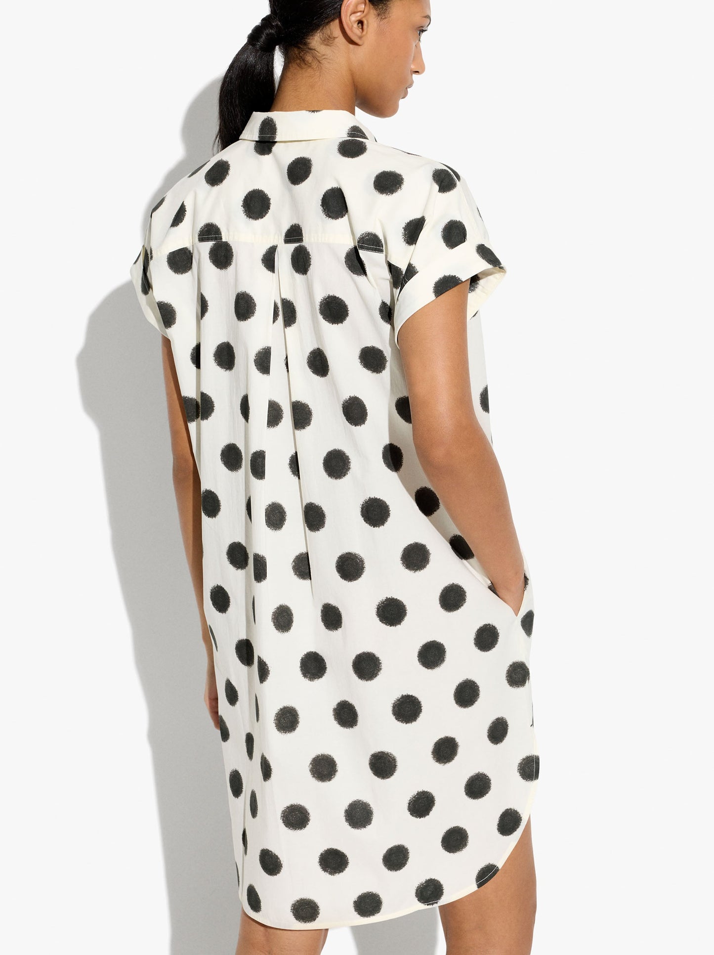 Shirt Dress Printed With Polka Dots 100% Cotton