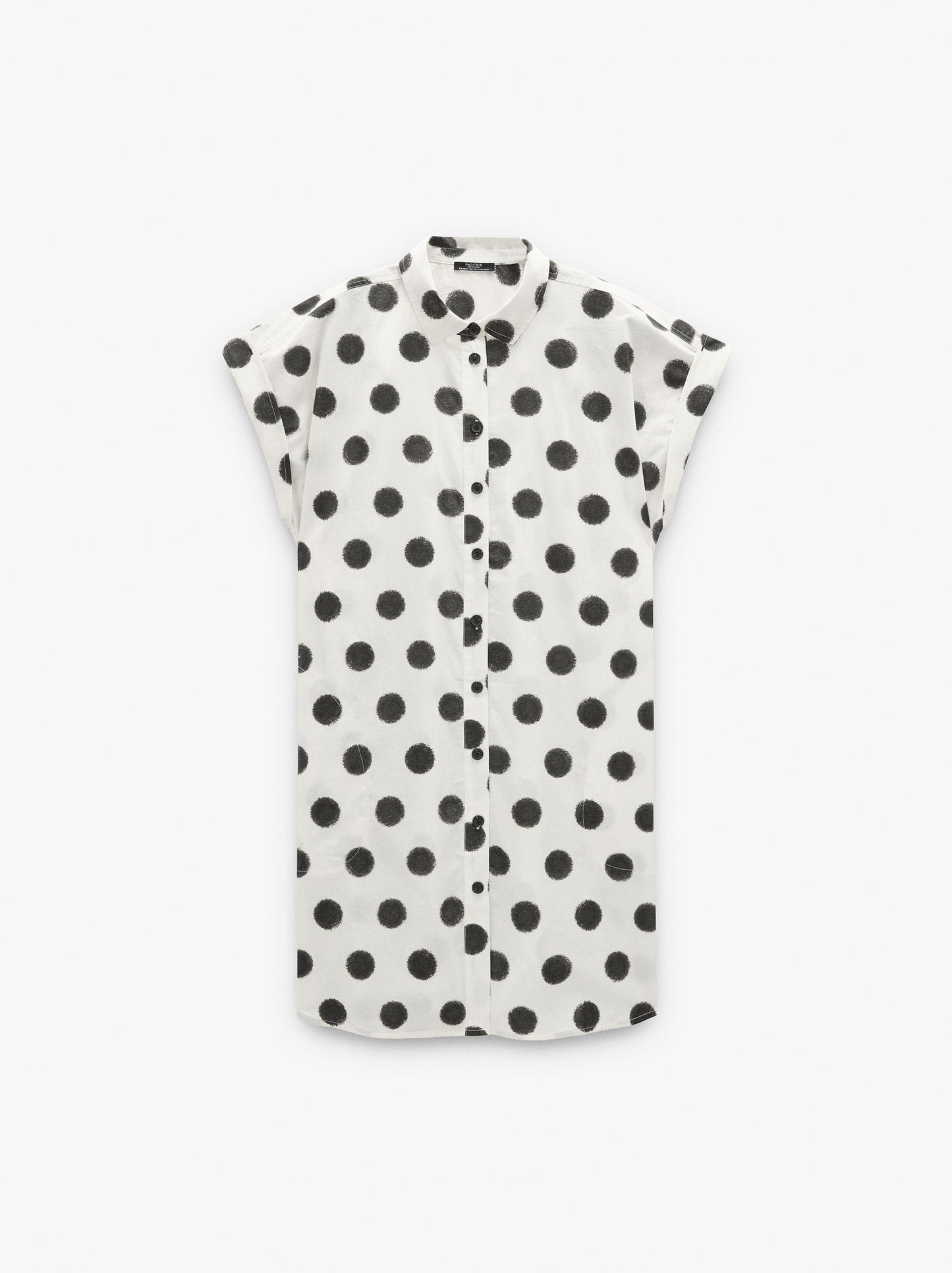 Shirt Dress Printed With Polka Dots 100% Cotton